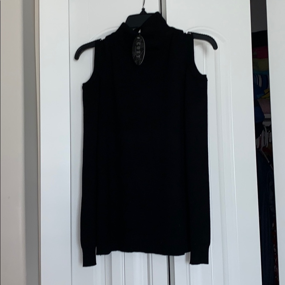 Black mock neck sweater